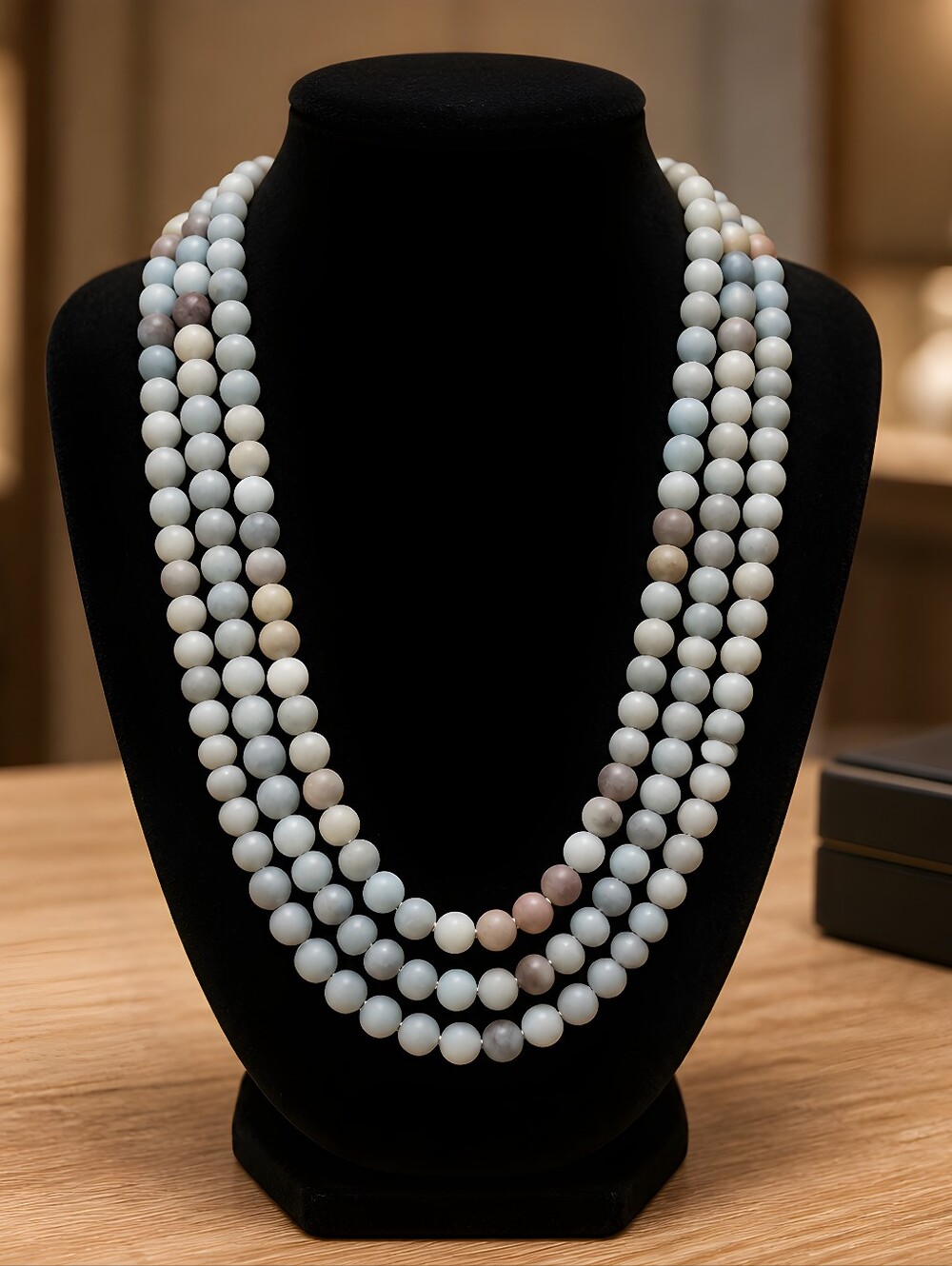These stone beads are multicolor Amazonite. 40.5" Beads Are About 6mm